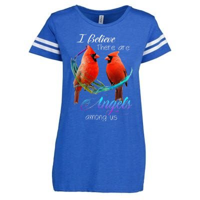 Cardinal Bird I Believe There Are Angels Among Us Enza Ladies Jersey Football T-Shirt