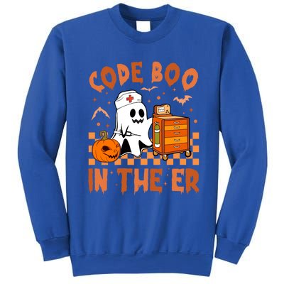 Code Boo In The Er Nurse Halloween Ghost Nurse Emergency Meaningful Gift Sweatshirt