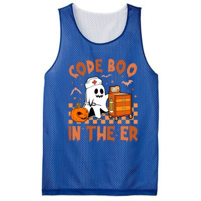 Code Boo In The Er Nurse Halloween Ghost Nurse Emergency Meaningful Gift Mesh Reversible Basketball Jersey Tank