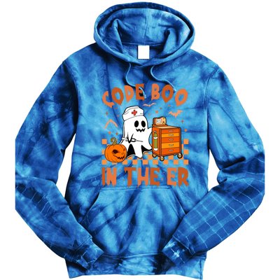 Code Boo In The Er Nurse Halloween Ghost Nurse Emergency Meaningful Gift Tie Dye Hoodie