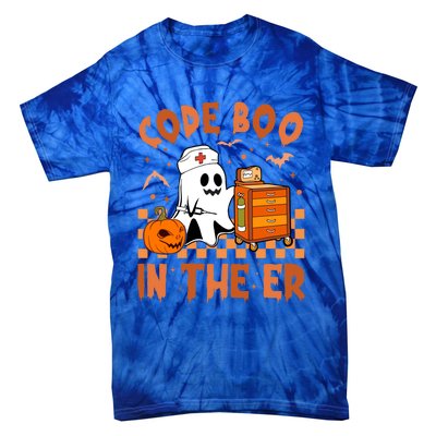 Code Boo In The Er Nurse Halloween Ghost Nurse Emergency Meaningful Gift Tie-Dye T-Shirt