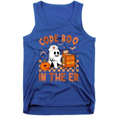 Code Boo In The Er Nurse Halloween Ghost Nurse Emergency Meaningful Gift Tank Top