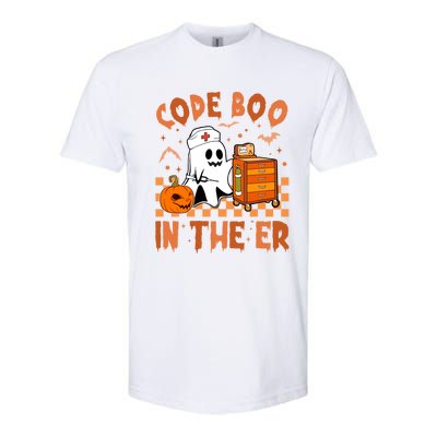 Code Boo In The Er Nurse Halloween Ghost Nurse Emergency Meaningful Gift Softstyle CVC T-Shirt