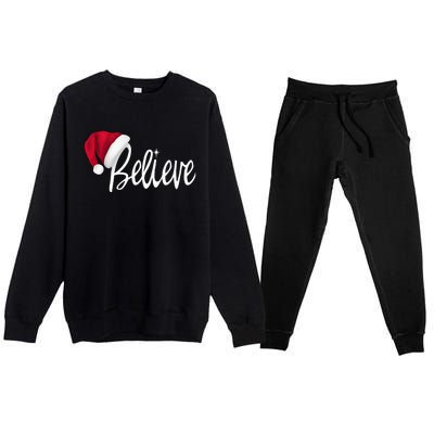 Christmas - Believe in Santa Claus Shirt Premium Crewneck Sweatsuit Set