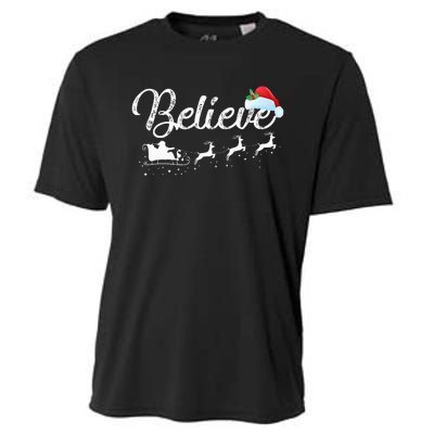 Christmas Believe in Santa Claus Cooling Performance Crew T-Shirt