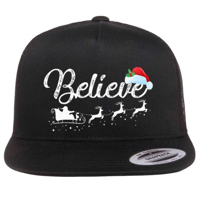 Christmas Believe in Santa Claus Flatbill Hat