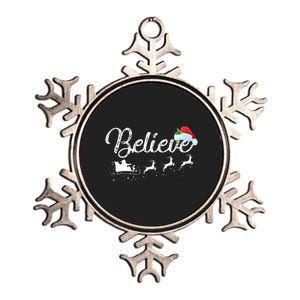 Christmas Believe in Santa Claus Metallic Star Ornament