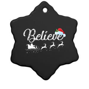 Christmas Believe in Santa Claus Ceramic Star Ornament