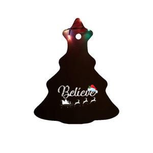 Christmas Believe in Santa Claus Ceramic Tree Ornament