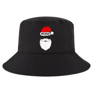 Christmas Believe in Santa Claus Believe Quote On Santa Hat Cool Comfort Performance Bucket Hat