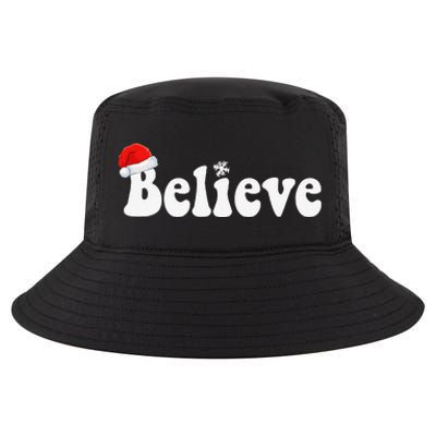 Christmas Believe In Santa Claus Family Retro Xmas Funny Cool Comfort Performance Bucket Hat