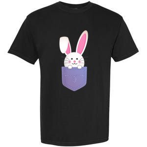 Cute Bunny In Pocket Funny Easter Bunny In Pocket Garment-Dyed Heavyweight T-Shirt