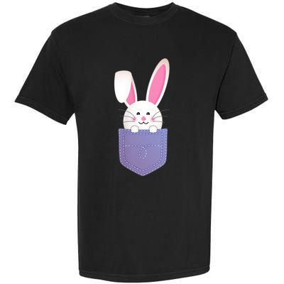 Cute Bunny In Pocket Funny Easter Bunny In Pocket Garment-Dyed Heavyweight T-Shirt