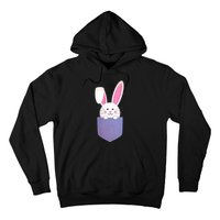 Cute Bunny In Pocket Funny Easter Bunny In Pocket Hoodie