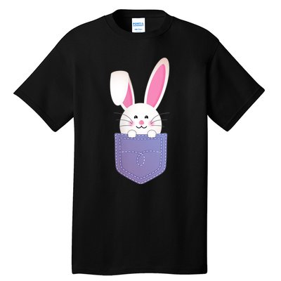 Cute Bunny In Pocket Funny Easter Bunny In Pocket Tall T-Shirt