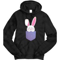 Cute Bunny In Pocket Funny Easter Bunny In Pocket Tie Dye Hoodie