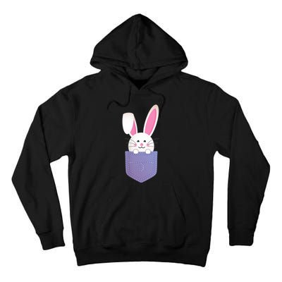 Cute Bunny In Pocket Funny Easter Bunny In Pocket Tall Hoodie