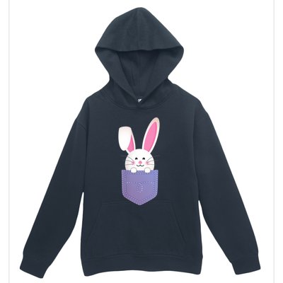 Cute Bunny In Pocket Funny Easter Bunny In Pocket Urban Pullover Hoodie