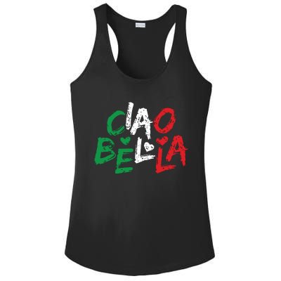 Ciao Bella Italy Flag Shirts Gift For Italians Ladies PosiCharge Competitor Racerback Tank