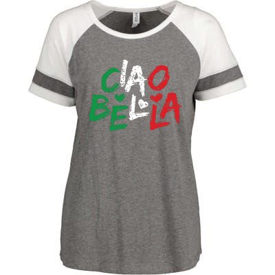 Ciao Bella Italy Flag Shirts Gift For Italians Enza Ladies Jersey Colorblock Tee