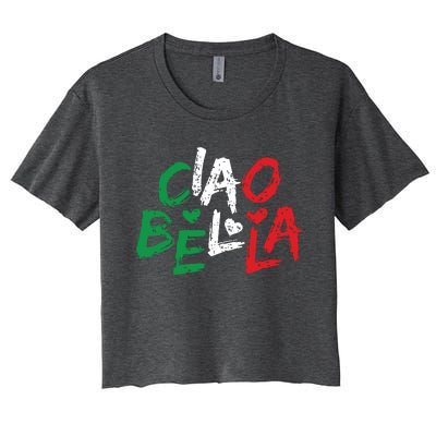 Ciao Bella Italy Flag Shirts Gift For Italians Women's Crop Top Tee