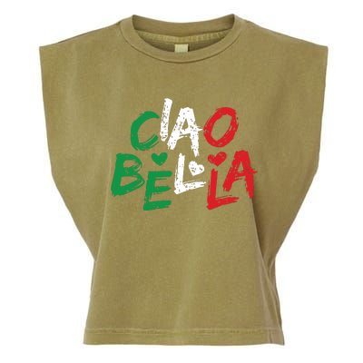 Ciao Bella Italy Flag Shirts Gift For Italians Garment-Dyed Women's Muscle Tee