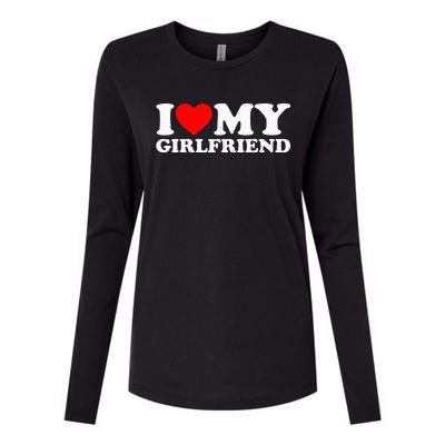 Classic Black I Love My Girlfriend Womens Cotton Relaxed Long Sleeve T-Shirt