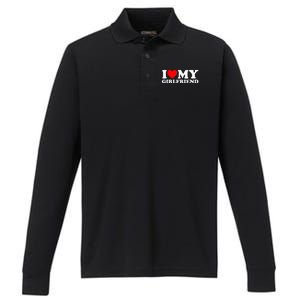 Classic Black I Love My Girlfriend Performance Long Sleeve Polo