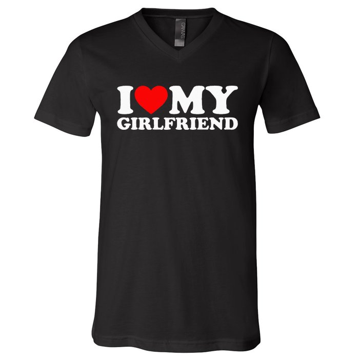 Classic Black I Love My Girlfriend V-Neck T-Shirt