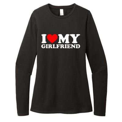 Classic Black I Love My Girlfriend Womens CVC Long Sleeve Shirt