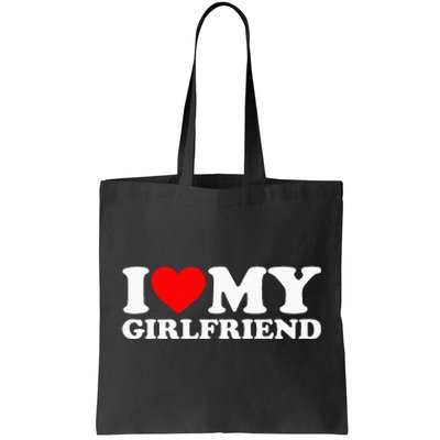 Classic Black I Love My Girlfriend Tote Bag