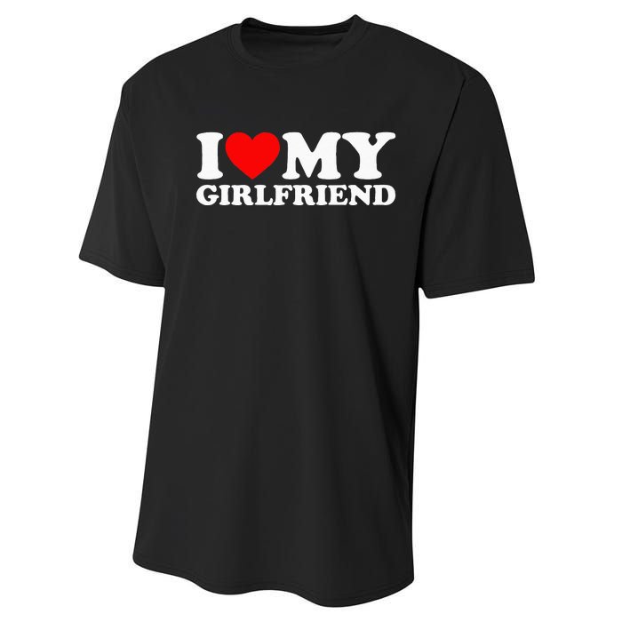 Classic Black I Love My Girlfriend Performance Sprint T-Shirt