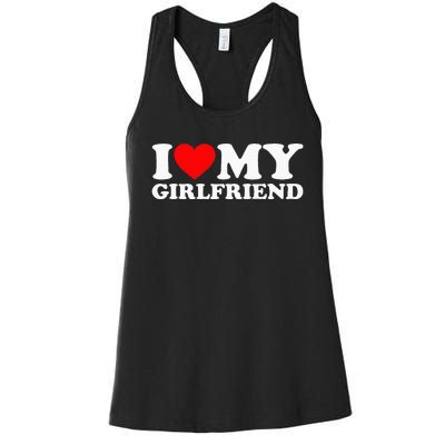 Classic Black I Love My Girlfriend Women's Racerback Tank