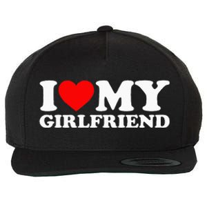 Classic Black I Love My Girlfriend Wool Snapback Cap