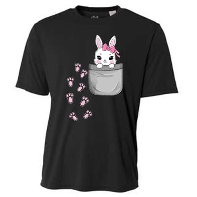 Cute Bunny In Pocket Easter Day Rabbit For Wo Girl Cooling Performance Crew T-Shirt