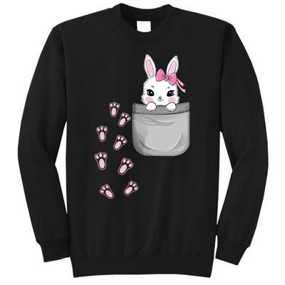 Cute Bunny In Pocket Easter Day Rabbit For Wo Girl Sweatshirt