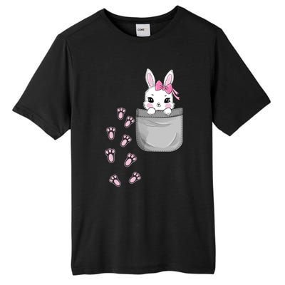 Cute Bunny In Pocket Easter Day Rabbit For Wo Girl Tall Fusion ChromaSoft Performance T-Shirt