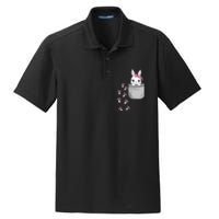 Cute Bunny In Pocket Easter Day Rabbit For Wo Girl Dry Zone Grid Polo