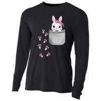 Cute Bunny In Pocket Easter Day Rabbit For Wo Girl Cooling Performance Long Sleeve Crew