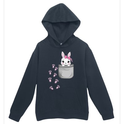 Cute Bunny In Pocket Easter Day Rabbit For Wo Girl Urban Pullover Hoodie