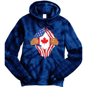 Canadian Blood Inside Me Canada Flag Tie Dye Hoodie