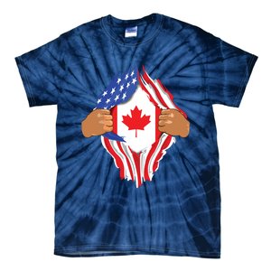 Canadian Blood Inside Me Canada Flag Tie-Dye T-Shirt