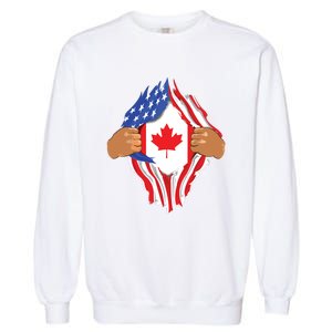 Canadian Blood Inside Me Canada Flag Garment-Dyed Sweatshirt