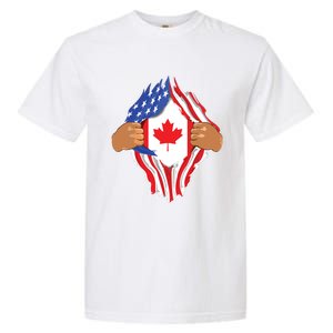 Canadian Blood Inside Me Canada Flag Garment-Dyed Heavyweight T-Shirt