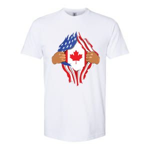 Canadian Blood Inside Me Canada Flag Softstyle CVC T-Shirt