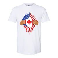 Canadian Blood Inside Me Canada Flag Softstyle CVC T-Shirt