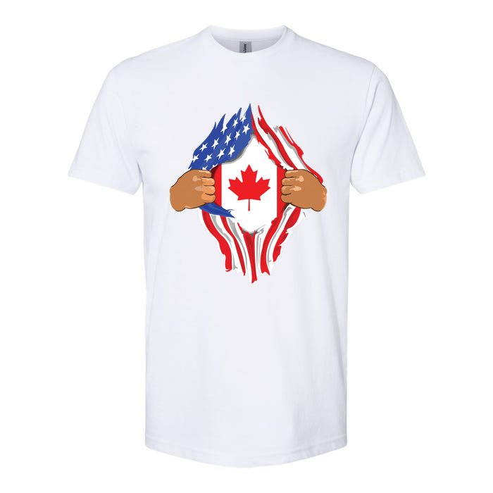 Canadian Blood Inside Me Canada Flag Softstyle CVC T-Shirt