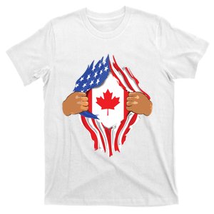 Canadian Blood Inside Me Canada Flag T-Shirt