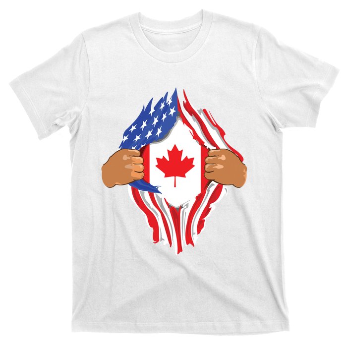 Canadian Blood Inside Me Canada Flag T-Shirt