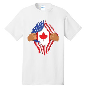 Canadian Blood Inside Me Canada Flag Tall T-Shirt